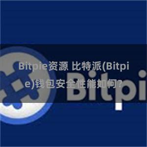 Bitpie资源 比特派(Bitpie)钱包安全性能如何？