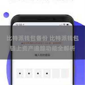 比特派钱包备份 比特派钱包链上资产追踪功能全解析