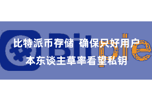 比特派币存储  确保只好用户本东谈主草率看望私钥